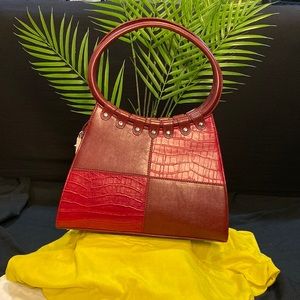 NWOT Red Circle Handle Bag Non-Brand Cluth Purse
